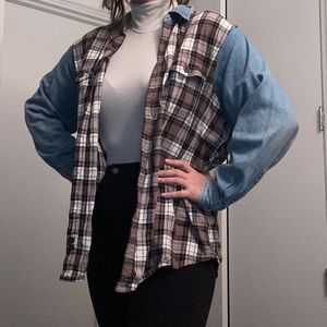LF First of a Kind Denim/Plaid Jacket